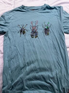 Light Teal Graphic Beetle T-Shirt